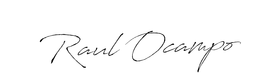 How to make Raul Ocampo name signature. Use Antro_Vectra style for creating short signs online. This is the latest handwritten sign. Raul Ocampo signature style 6 images and pictures png