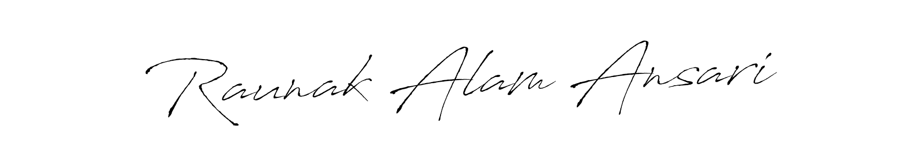 Make a beautiful signature design for name Raunak Alam Ansari. With this signature (Antro_Vectra) style, you can create a handwritten signature for free. Raunak Alam Ansari signature style 6 images and pictures png