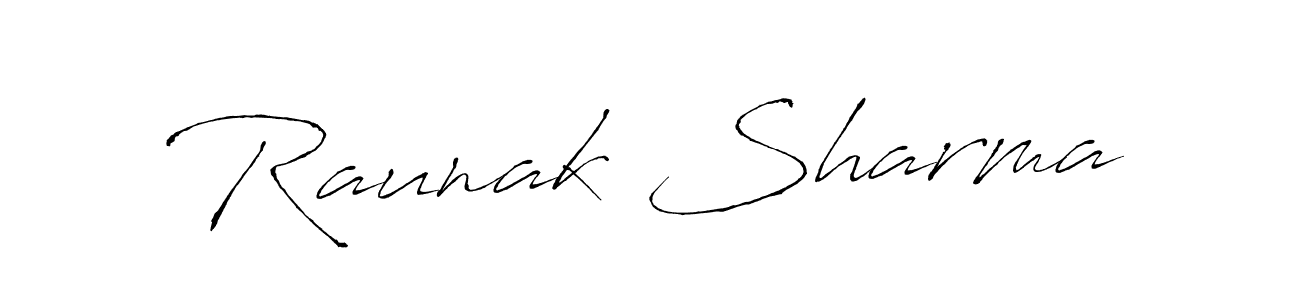 How to make Raunak Sharma name signature. Use Antro_Vectra style for creating short signs online. This is the latest handwritten sign. Raunak Sharma signature style 6 images and pictures png