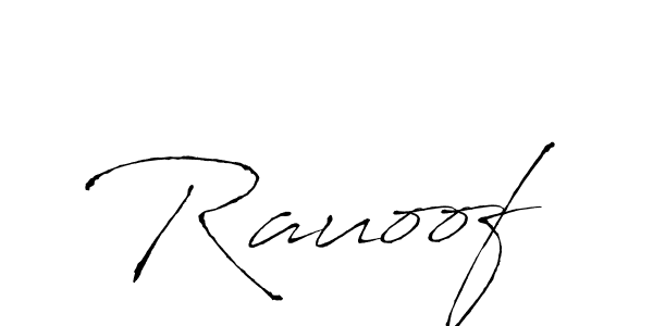 Create a beautiful signature design for name Rauoof. With this signature (Antro_Vectra) fonts, you can make a handwritten signature for free. Rauoof signature style 6 images and pictures png