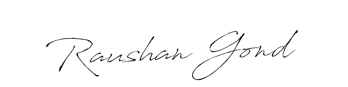 How to make Raushan Gond name signature. Use Antro_Vectra style for creating short signs online. This is the latest handwritten sign. Raushan Gond signature style 6 images and pictures png