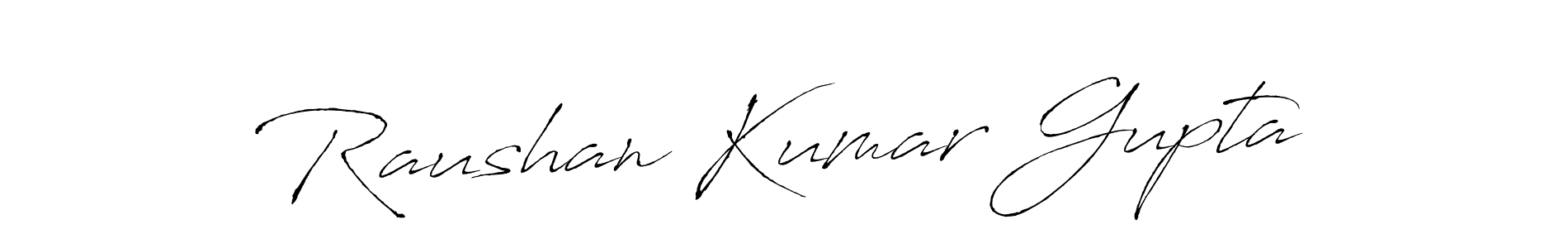 How to make Raushan Kumar Gupta name signature. Use Antro_Vectra style for creating short signs online. This is the latest handwritten sign. Raushan Kumar Gupta signature style 6 images and pictures png