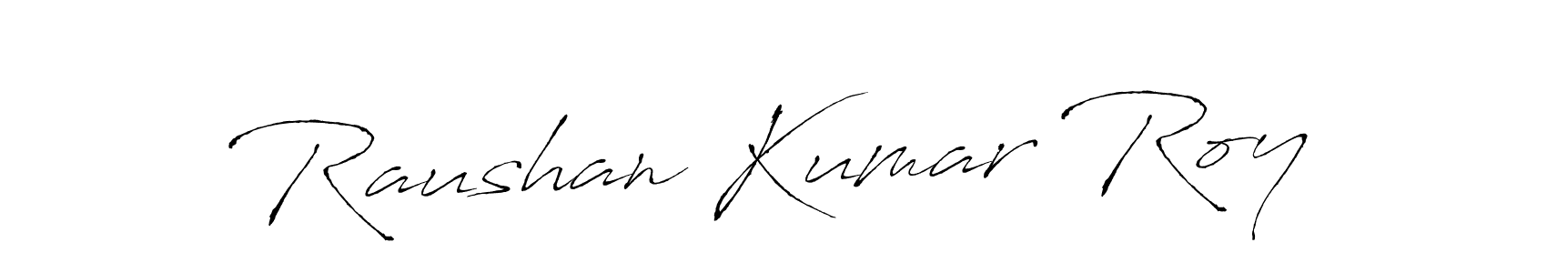 How to make Raushan Kumar Roy name signature. Use Antro_Vectra style for creating short signs online. This is the latest handwritten sign. Raushan Kumar Roy signature style 6 images and pictures png