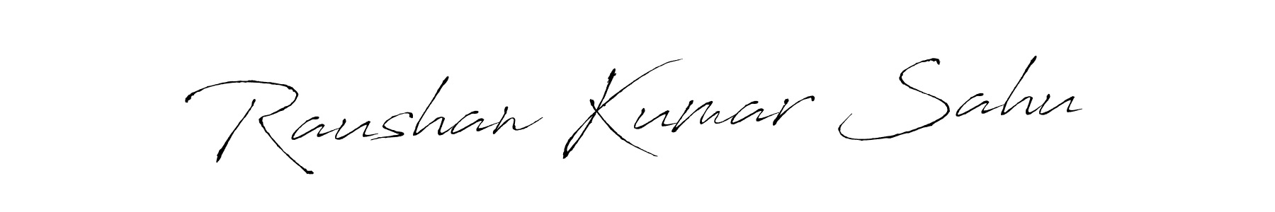 How to make Raushan Kumar Sahu name signature. Use Antro_Vectra style for creating short signs online. This is the latest handwritten sign. Raushan Kumar Sahu signature style 6 images and pictures png