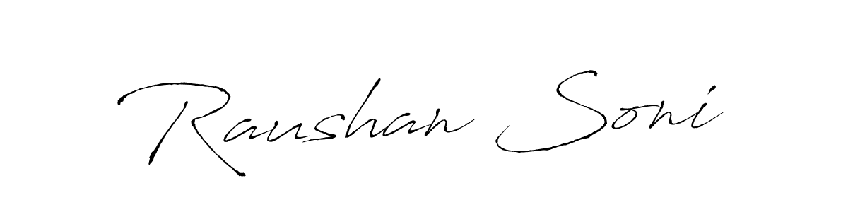 The best way (Antro_Vectra) to make a short signature is to pick only two or three words in your name. The name Raushan Soni include a total of six letters. For converting this name. Raushan Soni signature style 6 images and pictures png