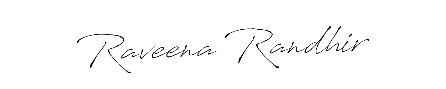 Raveena Randhir stylish signature style. Best Handwritten Sign (Antro_Vectra) for my name. Handwritten Signature Collection Ideas for my name Raveena Randhir. Raveena Randhir signature style 6 images and pictures png