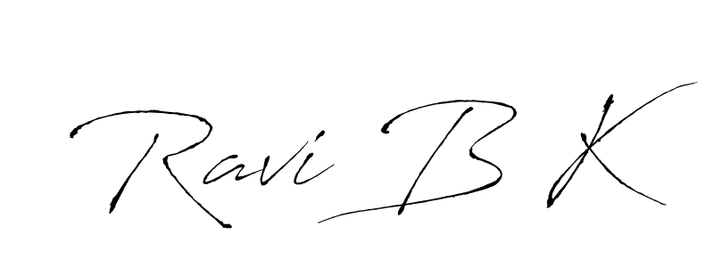 Use a signature maker to create a handwritten signature online. With this signature software, you can design (Antro_Vectra) your own signature for name Ravi B K. Ravi B K signature style 6 images and pictures png