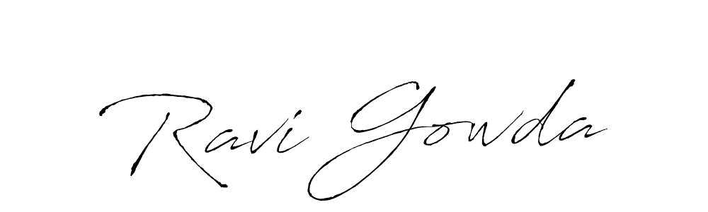 Create a beautiful signature design for name Ravi Gowda. With this signature (Antro_Vectra) fonts, you can make a handwritten signature for free. Ravi Gowda signature style 6 images and pictures png