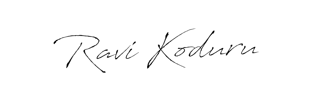 How to make Ravi Koduru name signature. Use Antro_Vectra style for creating short signs online. This is the latest handwritten sign. Ravi Koduru signature style 6 images and pictures png