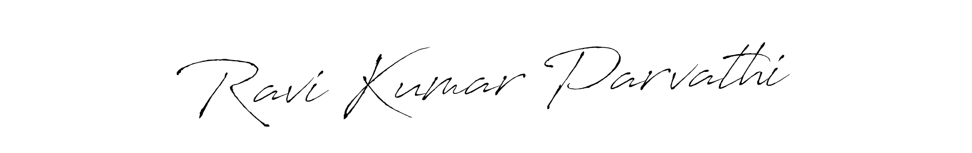 How to make Ravi Kumar Parvathi name signature. Use Antro_Vectra style for creating short signs online. This is the latest handwritten sign. Ravi Kumar Parvathi signature style 6 images and pictures png