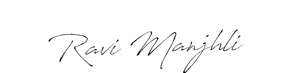 Ravi Manjhli stylish signature style. Best Handwritten Sign (Antro_Vectra) for my name. Handwritten Signature Collection Ideas for my name Ravi Manjhli. Ravi Manjhli signature style 6 images and pictures png