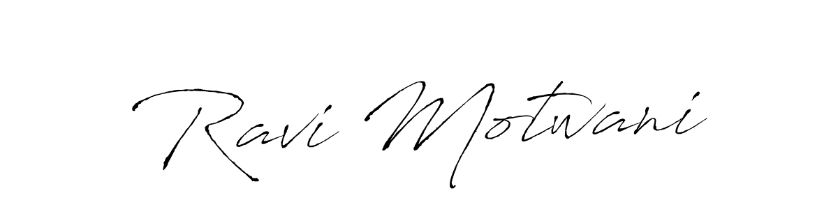 Make a beautiful signature design for name Ravi Motwani. With this signature (Antro_Vectra) style, you can create a handwritten signature for free. Ravi Motwani signature style 6 images and pictures png