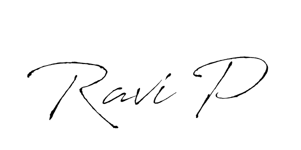 Ravi P stylish signature style. Best Handwritten Sign (Antro_Vectra) for my name. Handwritten Signature Collection Ideas for my name Ravi P. Ravi P signature style 6 images and pictures png