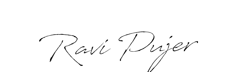 Design your own signature with our free online signature maker. With this signature software, you can create a handwritten (Antro_Vectra) signature for name Ravi Pujer. Ravi Pujer signature style 6 images and pictures png