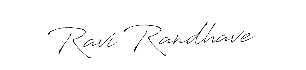 How to make Ravi Randhave name signature. Use Antro_Vectra style for creating short signs online. This is the latest handwritten sign. Ravi Randhave signature style 6 images and pictures png