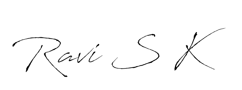 The best way (Antro_Vectra) to make a short signature is to pick only two or three words in your name. The name Ravi S K include a total of six letters. For converting this name. Ravi S K signature style 6 images and pictures png