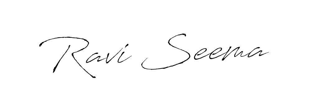 How to make Ravi Seema name signature. Use Antro_Vectra style for creating short signs online. This is the latest handwritten sign. Ravi Seema signature style 6 images and pictures png