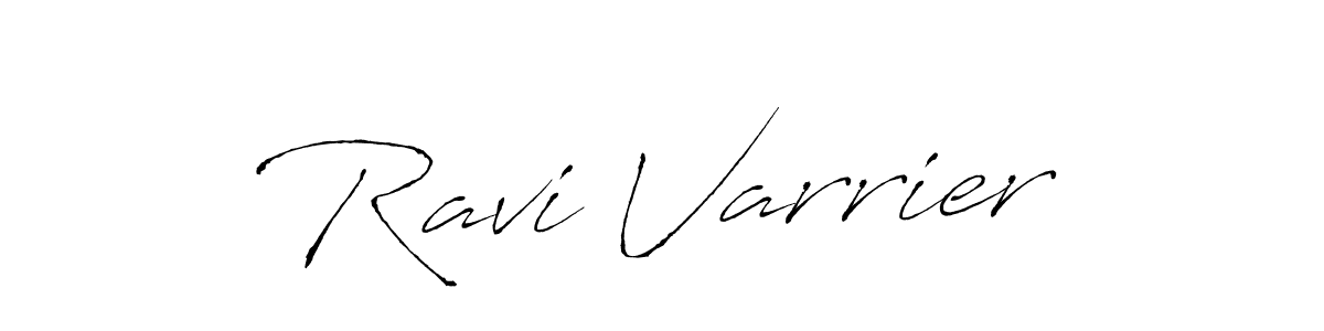 Make a beautiful signature design for name Ravi Varrier. With this signature (Antro_Vectra) style, you can create a handwritten signature for free. Ravi Varrier signature style 6 images and pictures png