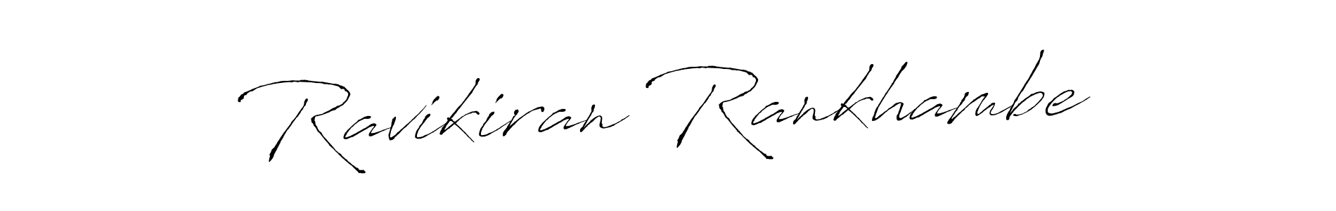 Design your own signature with our free online signature maker. With this signature software, you can create a handwritten (Antro_Vectra) signature for name Ravikiran Rankhambe. Ravikiran Rankhambe signature style 6 images and pictures png