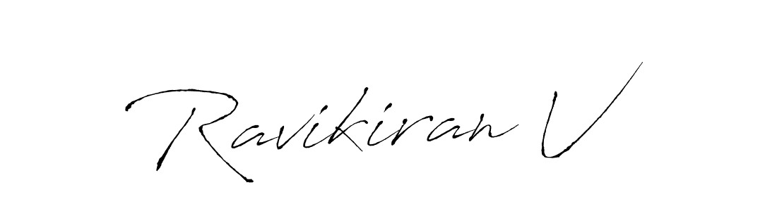Make a beautiful signature design for name Ravikiran V. With this signature (Antro_Vectra) style, you can create a handwritten signature for free. Ravikiran V signature style 6 images and pictures png
