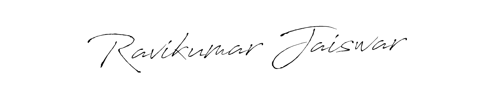 How to make Ravikumar Jaiswar signature? Antro_Vectra is a professional autograph style. Create handwritten signature for Ravikumar Jaiswar name. Ravikumar Jaiswar signature style 6 images and pictures png