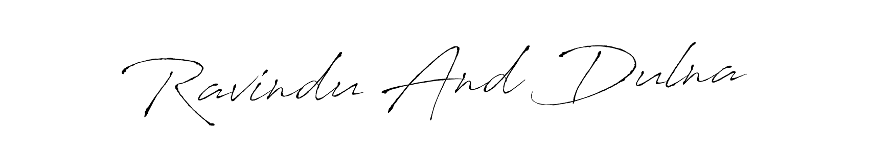 Ravindu And Dulna stylish signature style. Best Handwritten Sign (Antro_Vectra) for my name. Handwritten Signature Collection Ideas for my name Ravindu And Dulna. Ravindu And Dulna signature style 6 images and pictures png