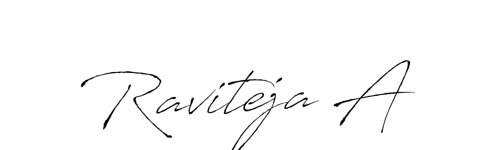 The best way (Antro_Vectra) to make a short signature is to pick only two or three words in your name. The name Raviteja A include a total of six letters. For converting this name. Raviteja A signature style 6 images and pictures png