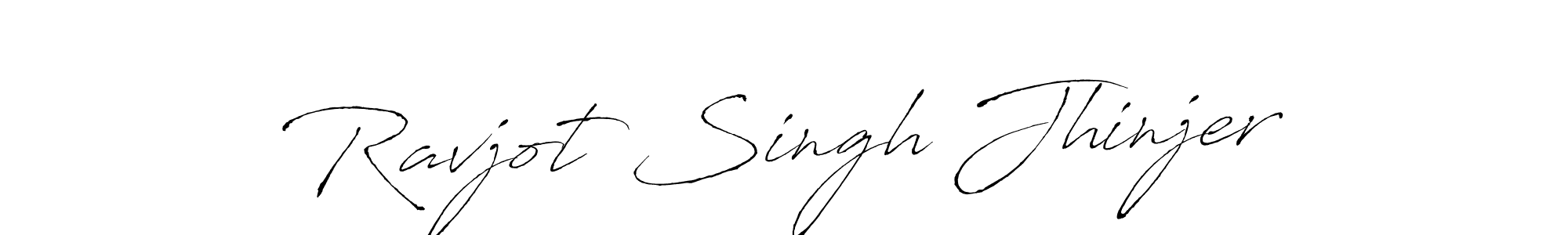 How to make Ravjot Singh Jhinjer name signature. Use Antro_Vectra style for creating short signs online. This is the latest handwritten sign. Ravjot Singh Jhinjer signature style 6 images and pictures png