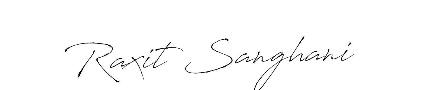 How to make Raxit Sanghani name signature. Use Antro_Vectra style for creating short signs online. This is the latest handwritten sign. Raxit Sanghani signature style 6 images and pictures png