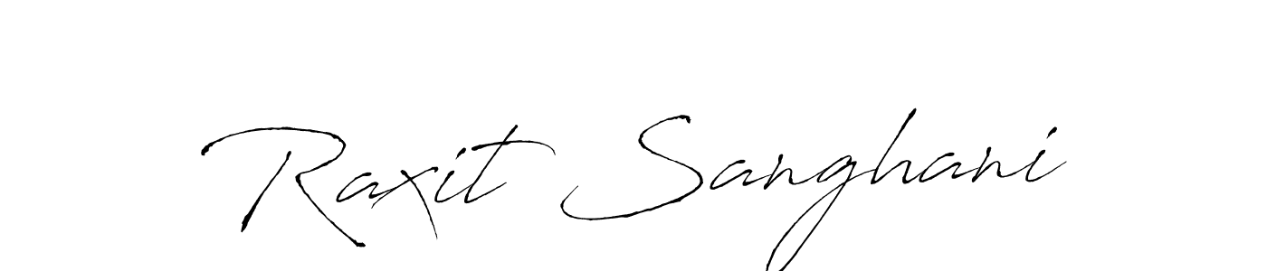 How to make Raxit Sanghani name signature. Use Antro_Vectra style for creating short signs online. This is the latest handwritten sign. Raxit Sanghani signature style 6 images and pictures png