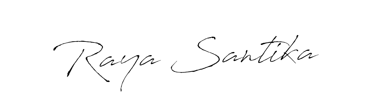Design your own signature with our free online signature maker. With this signature software, you can create a handwritten (Antro_Vectra) signature for name Raya Santika. Raya Santika signature style 6 images and pictures png