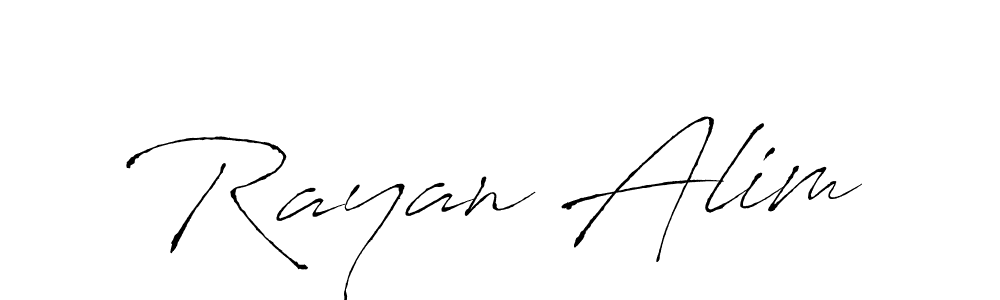 The best way (Antro_Vectra) to make a short signature is to pick only two or three words in your name. The name Rayan Alim include a total of six letters. For converting this name. Rayan Alim signature style 6 images and pictures png