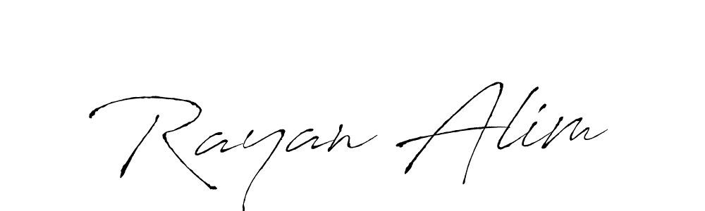 It looks lik you need a new signature style for name Rayan Alim. Design unique handwritten (Antro_Vectra) signature with our free signature maker in just a few clicks. Rayan Alim signature style 6 images and pictures png