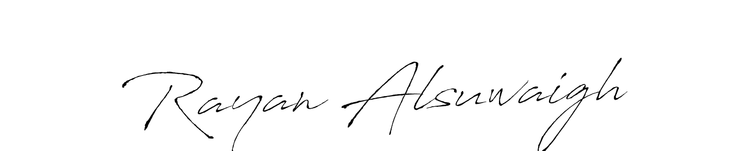 Design your own signature with our free online signature maker. With this signature software, you can create a handwritten (Antro_Vectra) signature for name Rayan Alsuwaigh. Rayan Alsuwaigh signature style 6 images and pictures png