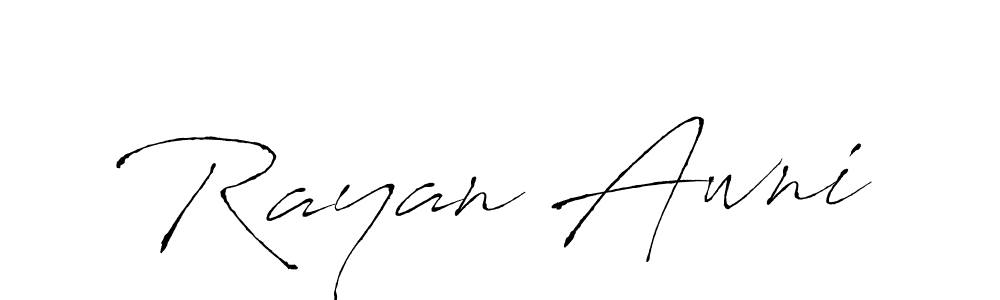 Create a beautiful signature design for name Rayan Awni. With this signature (Antro_Vectra) fonts, you can make a handwritten signature for free. Rayan Awni signature style 6 images and pictures png