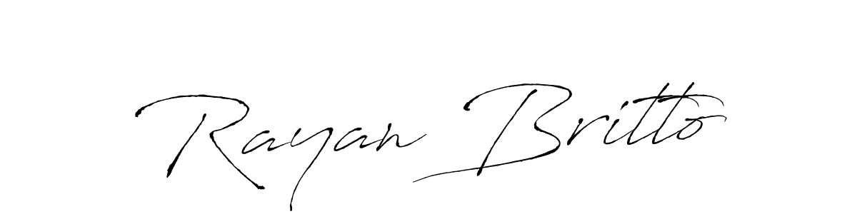 How to make Rayan Britto name signature. Use Antro_Vectra style for creating short signs online. This is the latest handwritten sign. Rayan Britto signature style 6 images and pictures png