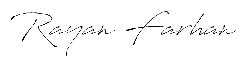 Get an exclusive digital autograph for Rayan Farhan. The Antro_Vectra typeface captures the charm of real penmanship on paper. Rayan Farhan signature style 6 images and pictures png