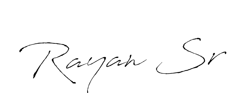 Design your own signature with our free online signature maker. With this signature software, you can create a handwritten (Antro_Vectra) signature for name Rayan Sr. Rayan Sr signature style 6 images and pictures png