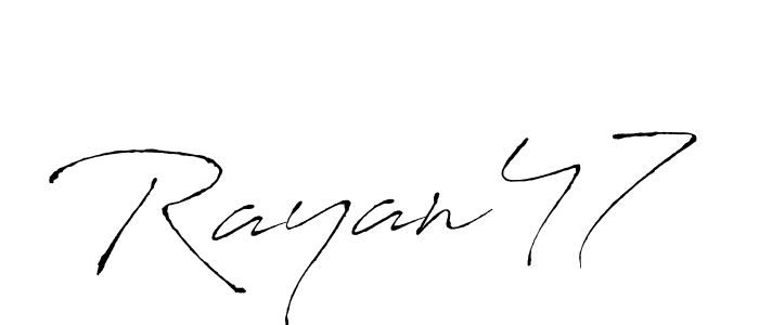 Also You can easily find your signature by using the search form. We will create Rayan47 name handwritten signature images for you free of cost using Antro_Vectra sign style. Rayan47 signature style 6 images and pictures png