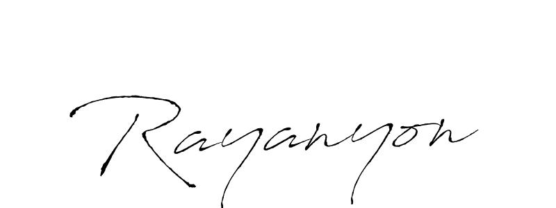 Make a beautiful signature design for name Rayanyon. With this signature (Antro_Vectra) style, you can create a handwritten signature for free. Rayanyon signature style 6 images and pictures png
