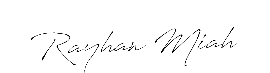 Create a beautiful signature design for name Rayhan Miah. With this signature (Antro_Vectra) fonts, you can make a handwritten signature for free. Rayhan Miah signature style 6 images and pictures png