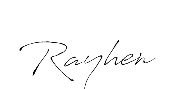 Design your own signature with our free online signature maker. With this signature software, you can create a handwritten (Antro_Vectra) signature for name Rayhen. Rayhen signature style 6 images and pictures png