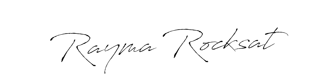 Make a beautiful signature design for name Rayma Rocksat. With this signature (Antro_Vectra) style, you can create a handwritten signature for free. Rayma Rocksat signature style 6 images and pictures png
