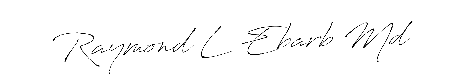 The best way (Antro_Vectra) to make a short signature is to pick only two or three words in your name. The name Raymond L Ebarb Md include a total of six letters. For converting this name. Raymond L Ebarb Md signature style 6 images and pictures png