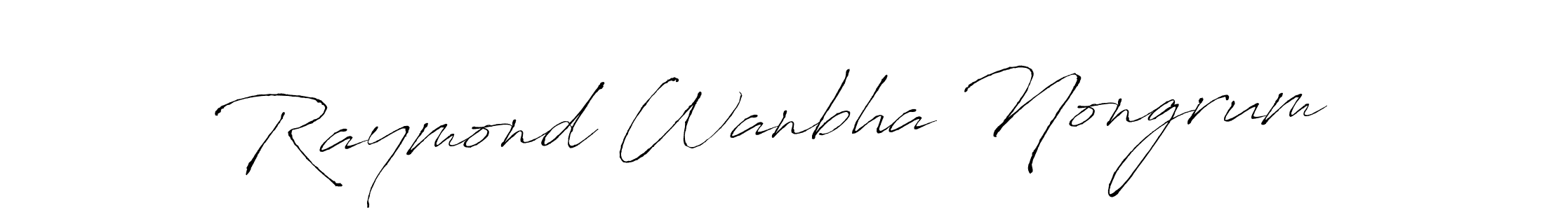 Make a beautiful signature design for name Raymond Wanbha Nongrum. With this signature (Antro_Vectra) style, you can create a handwritten signature for free. Raymond Wanbha Nongrum signature style 6 images and pictures png