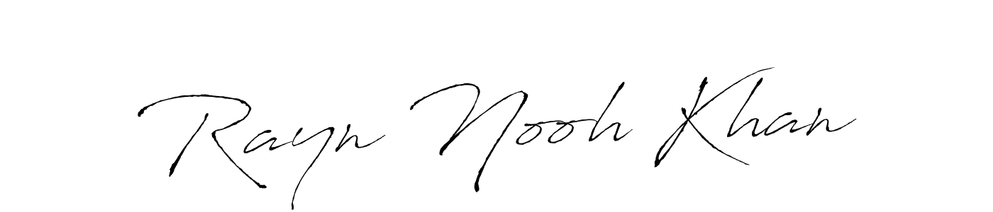 Design your own signature with our free online signature maker. With this signature software, you can create a handwritten (Antro_Vectra) signature for name Rayn Nooh Khan. Rayn Nooh Khan signature style 6 images and pictures png