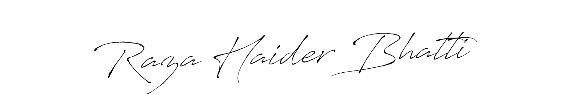 Antro_Vectra is a professional signature style that is perfect for those who want to add a touch of class to their signature. It is also a great choice for those who want to make their signature more unique. Get Raza Haider Bhatti name to fancy signature for free. Raza Haider Bhatti signature style 6 images and pictures png