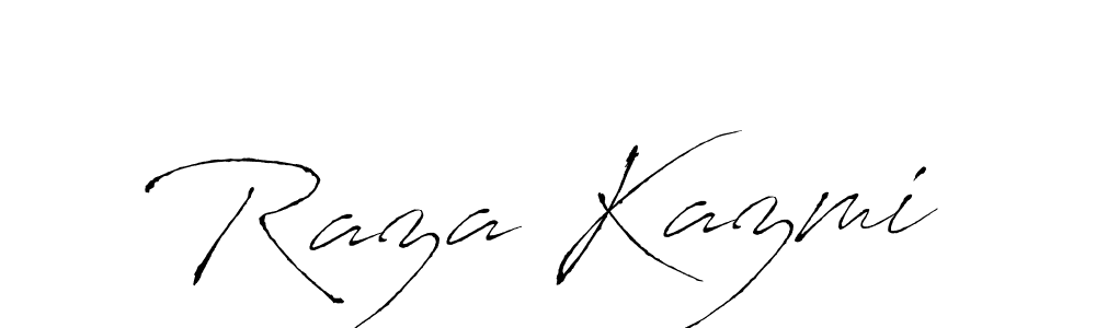 How to make Raza Kazmi name signature. Use Antro_Vectra style for creating short signs online. This is the latest handwritten sign. Raza Kazmi signature style 6 images and pictures png