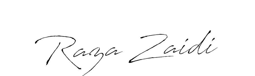 How to make Raza Zaidi name signature. Use Antro_Vectra style for creating short signs online. This is the latest handwritten sign. Raza Zaidi signature style 6 images and pictures png