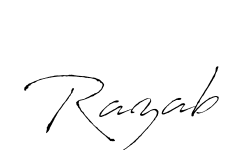 Razab stylish signature style. Best Handwritten Sign (Antro_Vectra) for my name. Handwritten Signature Collection Ideas for my name Razab. Razab signature style 6 images and pictures png